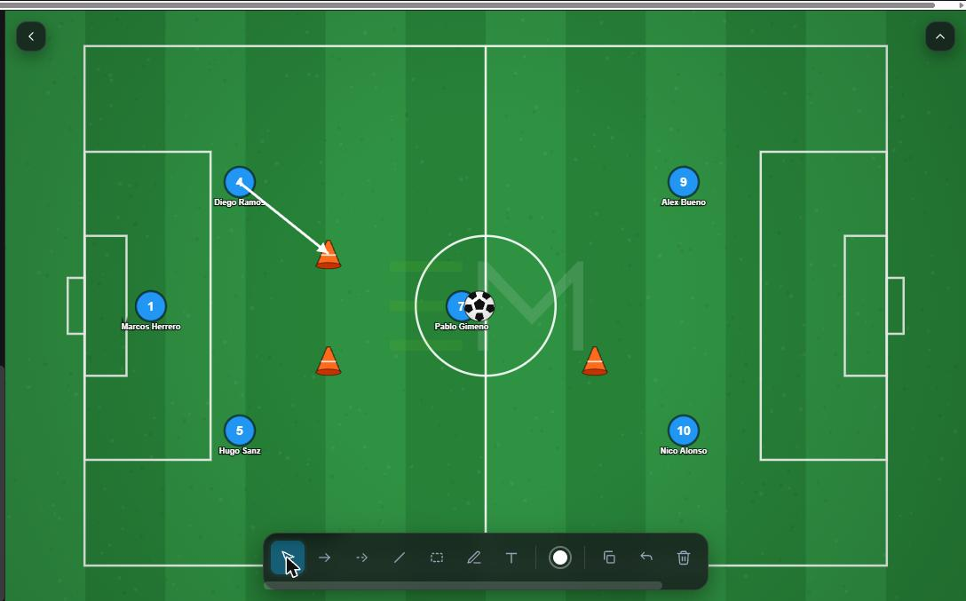 Sesión de entrenamiento creada en El Mister